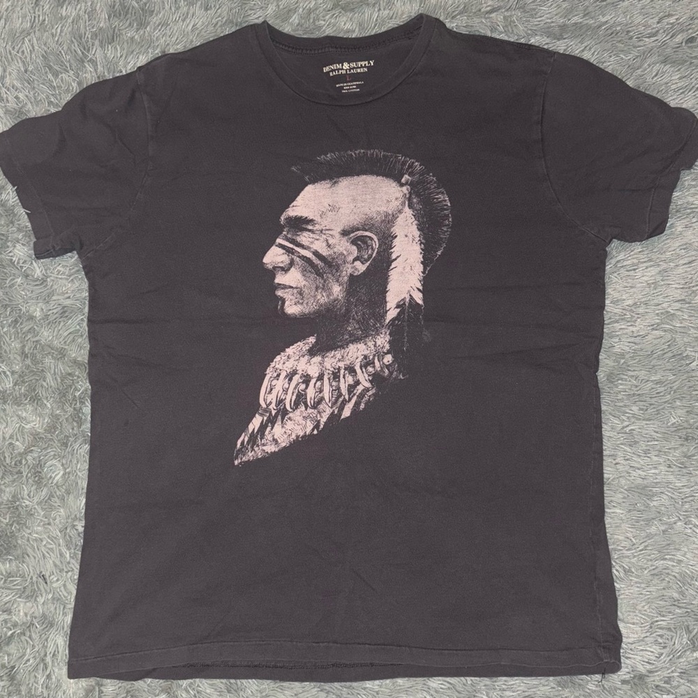 Denim & Supply Ralph Lauren Black Artistic Short Sleeve Tee